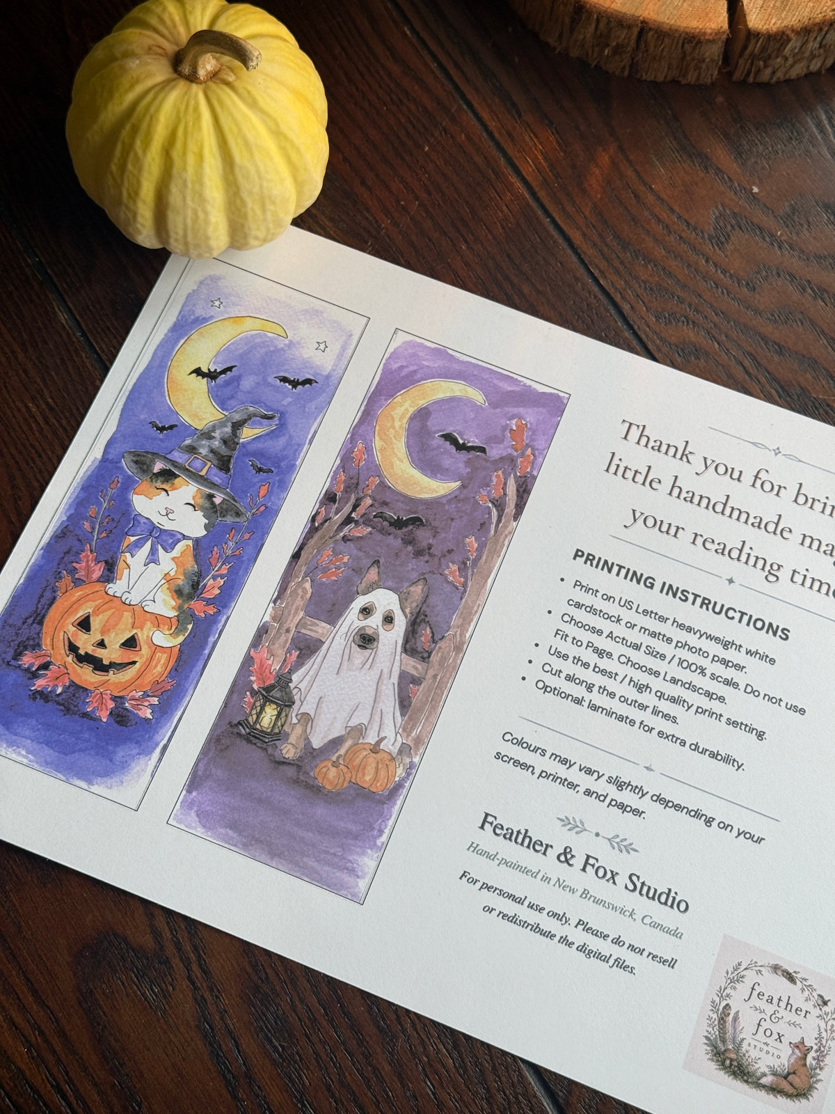 Under the Halloween Moon | Printable Bookmark Set